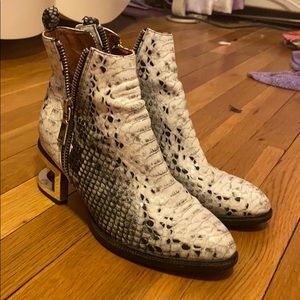 Jeffrey Campbell snake skin bootie